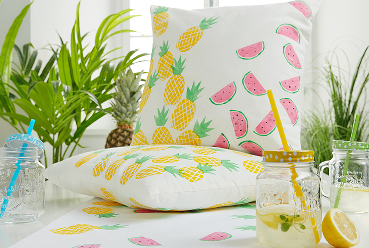 Картофен печат в летен стил